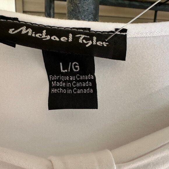 New - No Tags - Michael Tyler White Bow Tie Shirt - Size L - Picture 2 of 9
